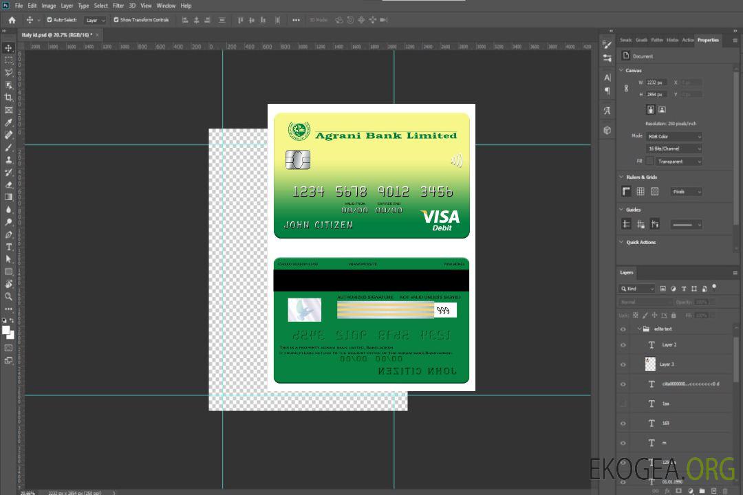 Carte visa bancaire Agrani du Bangladesh template Carte visa bancaire Agrani du Bangladesh template